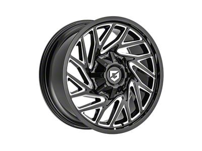 Gear Off-Road 769 Gloss Black Milled 8-Lug Wheel; 20x9; 18mm Offset (11-14 Silverado 3500 HD SRW)