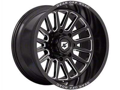 Gear Off-Road Leverage Gloss Black Milled 8-Lug Wheel; 20x9; 18mm Offset (11-14 Silverado 3500 HD SRW)