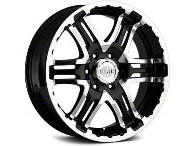 Gear Off-Road Double Pump Gloss Black Machined 6-Lug Wheel; 17x9; 10mm Offset (07-14 Tahoe)