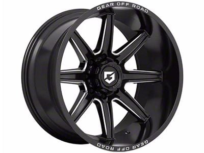 Gear Off-Road Ridge Gloss Black Milled 6-Lug Wheel; 18x9; 18mm Offset (14-18 Sierra 1500)