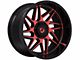 Gear Off-Road Ratio Gloss Black Machined and Red Tint Face 8-Lug Wheel; 20x10; -19mm Offset (15-19 Sierra 2500 HD)
