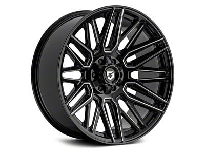 Gear Off-Road 770 Gloss Black Milled 8-Lug Wheel; 20x9; 18mm Offset (15-19 Silverado 3500 HD SRW)