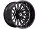 Gear Off-Road Leverage Gloss Black Milled 8-Lug Wheel; 20x9; 18mm Offset (15-19 Silverado 3500 HD SRW)