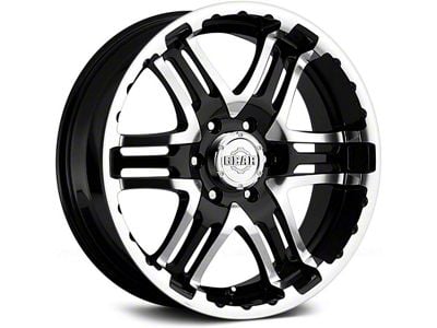 Gear Off-Road Double Pump Gloss Black Machined 6-Lug Wheel; 17x9; 10mm Offset (15-20 Yukon)