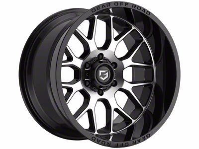 Gear Off-Road Raid Gloss Black Machined 6-Lug Wheel; 20x10; -12mm Offset (23-24 Colorado)