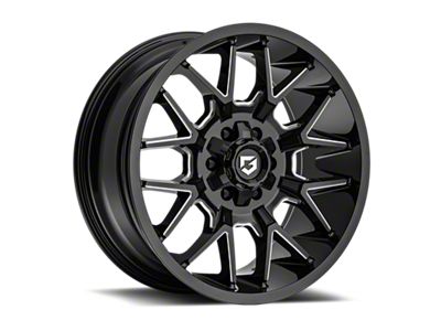 Gear Off-Road 768 Gloss Black Milled 6-Lug Wheel; 20x9; 18mm Offset (19-24 Silverado 1500)
