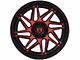 Gear Off-Road Ratio Gloss Black Machined and Red Tint Face 8-Lug Wheel; 20x10; -19mm Offset (20-24 Silverado 2500 HD)