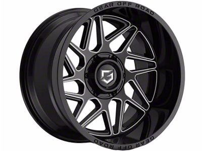 Gear Off-Road Ratio Gloss Black Milled 8-Lug Wheel; 20x10; -19mm Offset (20-24 Silverado 2500 HD)