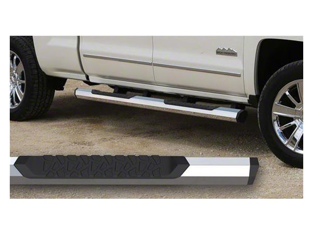 GEM Tubes Octa Series Nerf Side Step Bars; Chrome (14-18 Sierra 1500 Regular Cab)