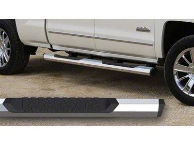 GEM Tubes Octa Series Nerf Side Step Bars; Chrome (15-19 6.0L Silverado 3500 HD Regular Cab)