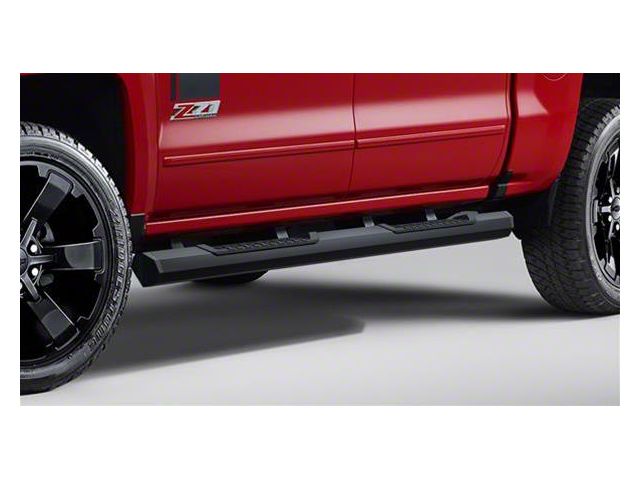 GEM Tubes Octa Series Nerf Side Step Bars; Textured Black (15-19 6.0L Silverado 3500 HD Regular Cab)