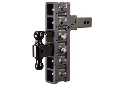 Gen-Y Hitch Mega-Duty 21K Adjustable 2.50-Inch Receiver Hitch Dual-Ball Mount with Pintle Lock; 12-Inch Offset Drop (Universal; Some Adaptation May Be Required)