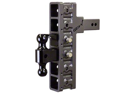 Gen-Y Hitch Mega-Duty 32K Adjustable 2.50-Inch Receiver Hitch Dual-Ball Mount with Pintle Lock; 12-Inch Offset Drop (Universal; Some Adaptation May Be Required)