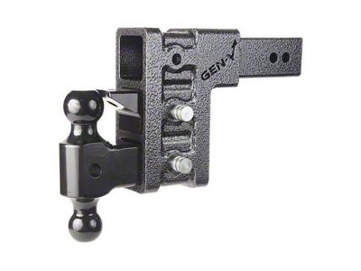 Gen-Y Hitch Mega-Duty 32K Adjustable 2.50-Inch Receiver Hitch Dual-Ball Mount with Pintle Lock; 12-Inch Offset Drop (Universal; Some Adaptation May Be Required)