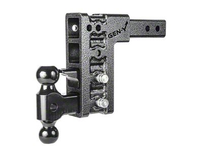 Gen-Y Hitch Mega-Duty 16K Adjustable 2-Inch Receiver Hitch Dual-Ball Mount with Pintle Lock and Stabilizer Bars; 17.50-Inch Drop (Universal; Some Adaptation May Be Required)