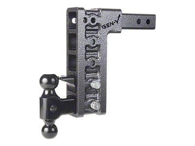 Gen-Y Hitch Mega-Duty 10K Adjustable 2-Inch Receiver Hitch Dual-Ball Mount with Pintle Lock; 10-Inch Drop (Universal; Some Adaptation May Be Required)