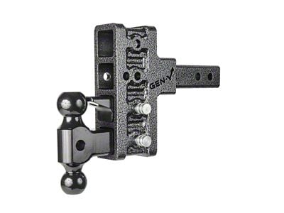 Gen-Y Hitch Mega-Duty 16K Adjustable 2-Inch Receiver Hitch Dual-Ball Mount with Pintle Lock; 5-Inch Offset Drop (Universal; Some Adaptation May Be Required)