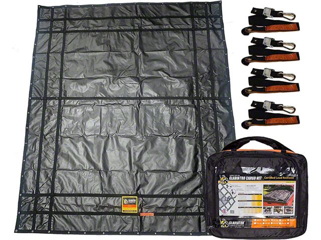 Gladiator Cargo Nets Waterproof Cargo Net; Large (99-24 Silverado 1500 w/ 8-Foot Long Box)