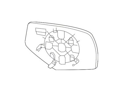 GM Door Mirror Glass; Right; Manual; Heated; Without Spot Mirror; Convex (14-18 Sierra 1500)