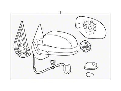 GM Powered Heated Power-Folding Standard Mirror; Passenger Side (07-13 Sierra 1500)