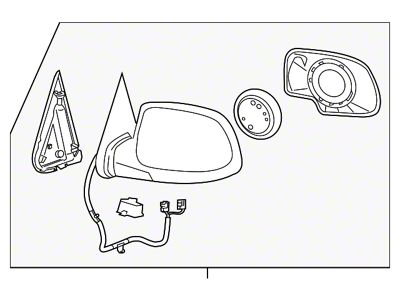 GM Door Mirror Set; Left; Heated; With Signal Lamps, Memory, Park Lamp and Light Sensitive; Power-Folding; Assembly (03-06 Sierra 1500)