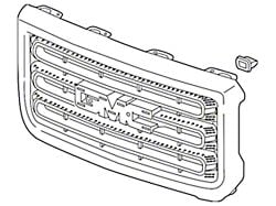 GM Grille; Without All Terrain Package; Assembly (15-19 Sierra 2500 HD)