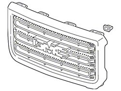 GM Grille; Without All Terrain Package; Assembly (15-19 Sierra 3500 HD)