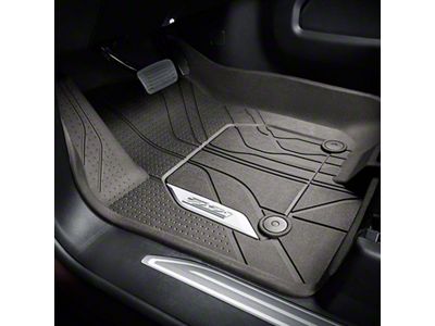 GM All-Weather Front Floor Liners with Z71 Logo; Dark Atmosphere (19-24 Silverado 1500 Double Cab)