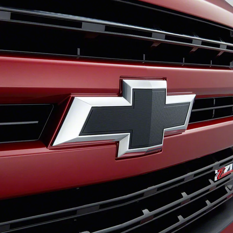 GM Silverado 1500 Front Bowtie Emblem; Black and Chrome 84133640 (19-25 ...