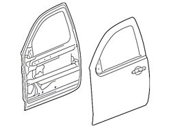 GM Door Shell; Front Left (07-13 Silverado 1500)