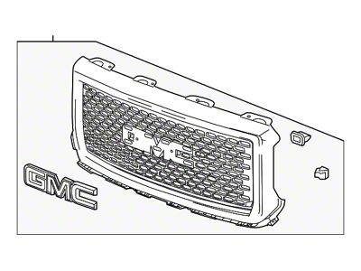 GM Grille; With Rally Package; Without Z71 Package; Chrome Mesh; Chrome Surround; Assembly (14-18 Silverado 1500)