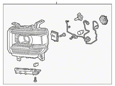 GM Headlight; Driver Side (14-15 Silverado 1500)