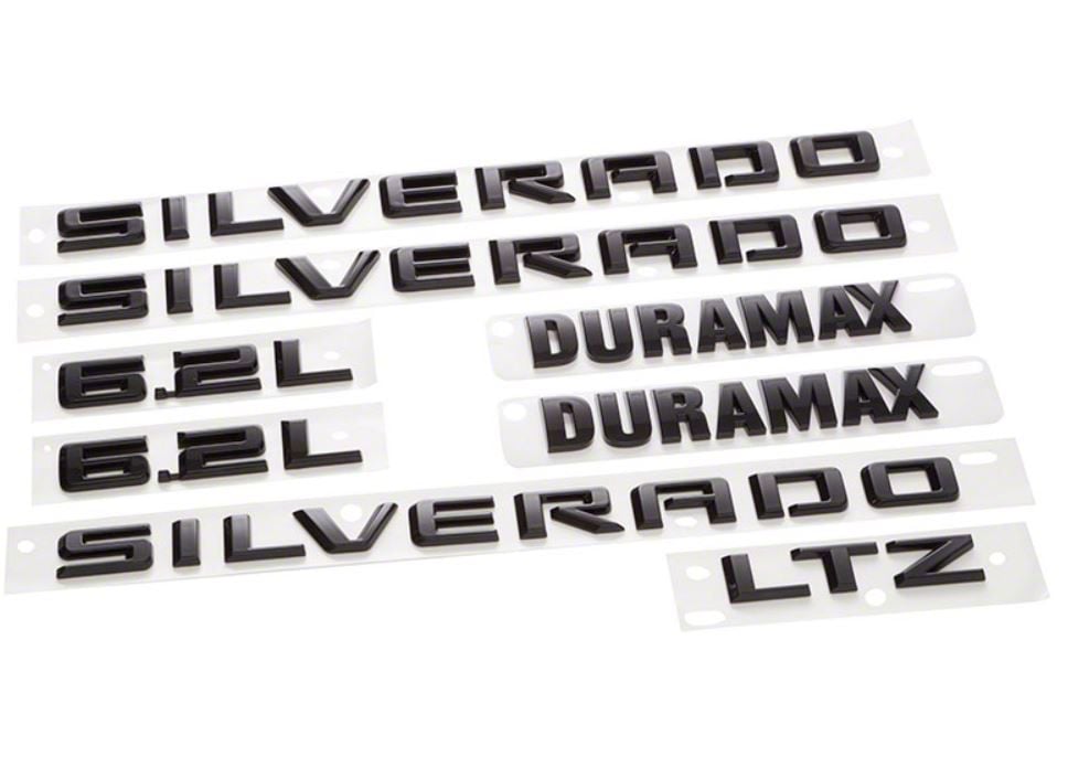 GM Silverado 1500 Silverado Duramax LTZ Emblems; Black 84806935 (19-23 ...