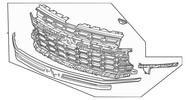 GM Tahoe Upper Replacement Grille; Black 85136870 (21-23 Tahoe ...