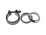 Granatelli Motor Sports 3-Inch Mating Male to Female Interlocking Flange with V-Band Exhaust Clamp; Mild Steel (Universal; Some Adaptation May Be Required)