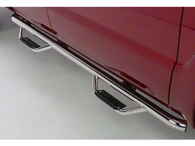 Go Rhino Dominator Classic D2 Cab Length Side Step Bars; Polished (09-18 RAM 1500 Quad Cab)