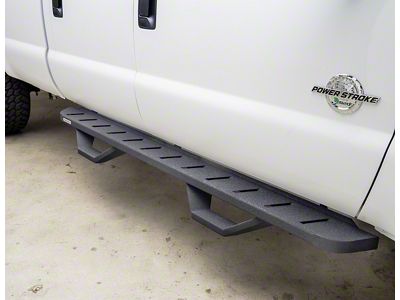 Go Rhino RB10 Running Boards with Drop Steps; Protective Bedliner Coating (15-24 F-150 SuperCab)