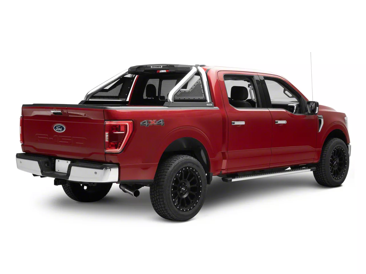 Go Rhino F 150 Sport Bar 20 Roll Bar With Power Actuated Retractable Light Mount Polished 0007