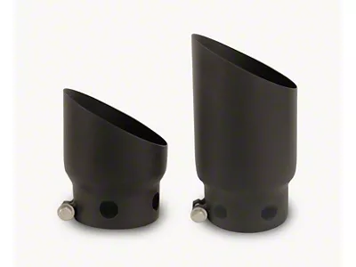 Go Rhino Angled Cut Dual End Round Exhaust Tip; 4-Inch; Black (08-16 F-250 Super Duty)