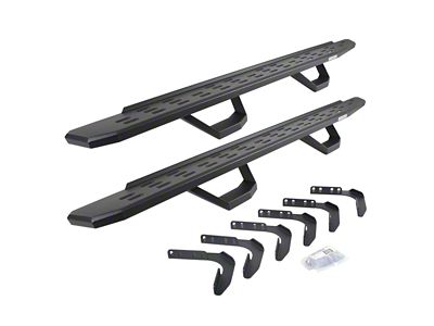 Go Rhino RB30 Running Boards with Drop Steps; Textured Black (99-16 F-250 Super Duty SuperCab)