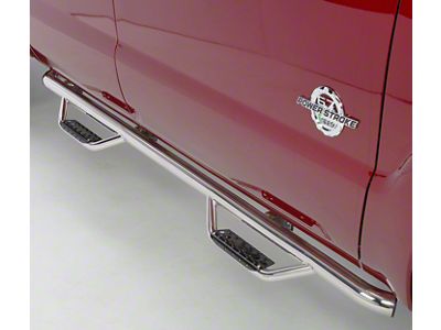 Go Rhino Dominator Classic D2 Cab Length Side Step Bars; Polished (17-24 F-350 Super Duty SuperCab)