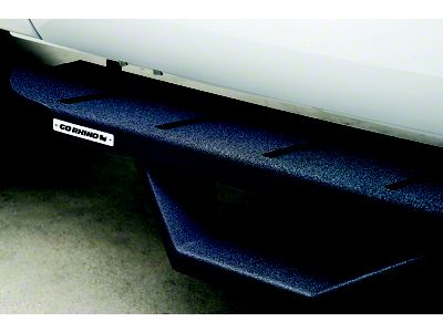 Go Rhino RB10 Running Boards with Drop Steps; Protective Bedliner Coating (17-24 F-350 Super Duty Regular Cab)