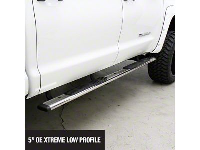 Go Rhino 5-Inch OE Xtreme Low Profile Side Step Bars; Polished (17-24 F-350 Super Duty SuperCab)