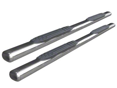 Go Rhino 4-Inch 1000 Series Side Step Bars; Polished (19-24 RAM 1500 Crew Cab)