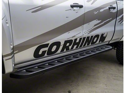 Go Rhino RB10 Running Boards; Protective Bedliner Coating (15-18 RAM 1500 Quad Cab)
