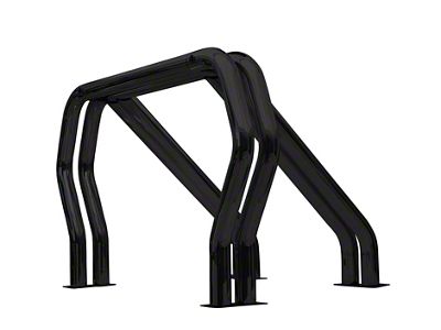 Go Rhino Double Bar/Double Kicker Bed Bar; Black (94-25 RAM 2500)