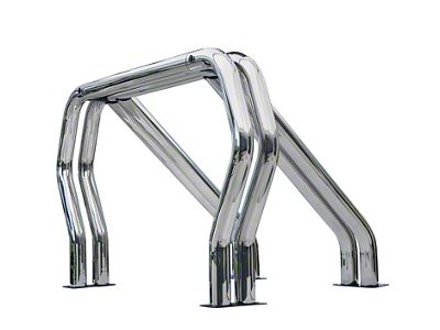 Go Rhino Double Bar/Double Kicker Bed Bar; Chrome (10-25 RAM 2500)