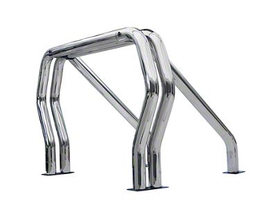 Go Rhino Double Bar/Single Kicker Bed Bar; Chrome (10-25 RAM 2500)