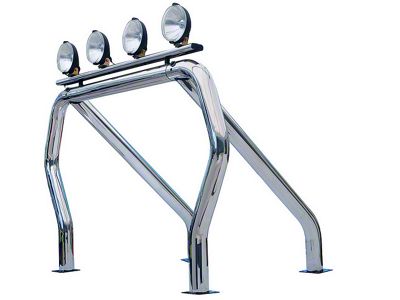 Go Rhino Single Bar/Single Kicker Bed Bar; Chrome (10-25 RAM 2500)