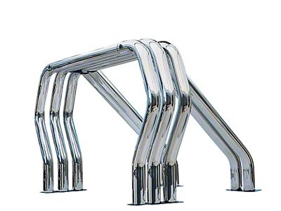 Go Rhino Triple Bar/Double Kicker Bed Bar; Chrome (10-25 RAM 2500)